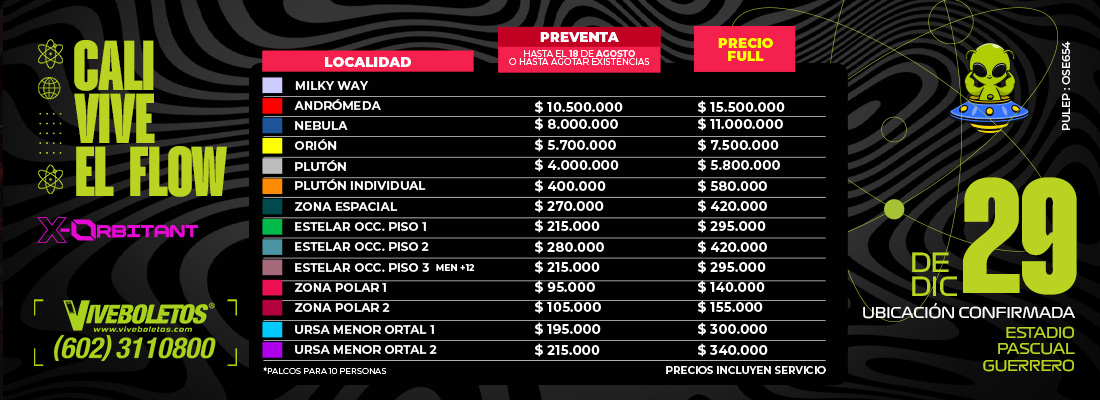 Imagen de precios y escenario